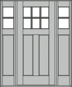 Craftsman Style 6 Light 2 Panel with Sidelights